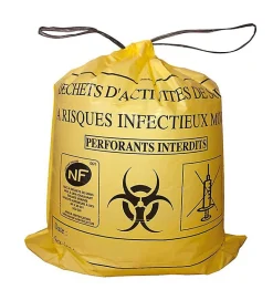 Lot 500 Sacs DASRI Jaune pour déchets à risques infectieux 15L 20L 100L Litres Taille - 100L-DASRI