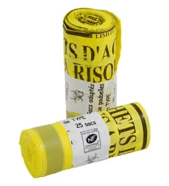 Lot 500 Sacs DASRI Jaune pour déchets à risques infectieux 15L 20L 100L Litres Taille - 15L-DASRI