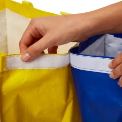 Lot 3 sacs de recyclage ménagers l.31 x H.44 cm bleu, vert et jaune