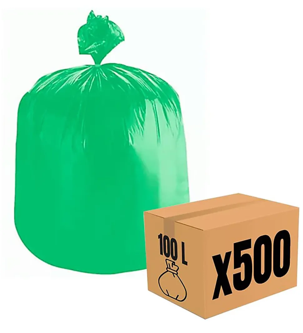 Lot 500 sacs poubelle à déchet Rouleaux de 20L 30L 50L 100L 110L 130L Litres Taille - 100L-VERT