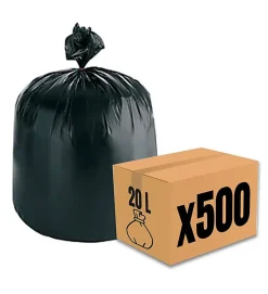 Lot 500 sacs poubelle à déchet Rouleaux de 20L 30L 50L 100L 110L 130L Litres Taille - 20L-NOIR