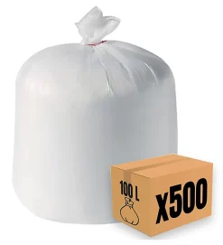 Lot 500 sacs poubelle à déchet Rouleaux de 20L 30L 50L 100L 110L 130L Litres Taille - 100L-BLANC