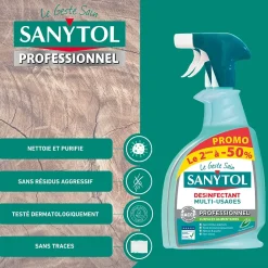 Lot 2 sprays désinfectants multi-usages Sanytol 750ml