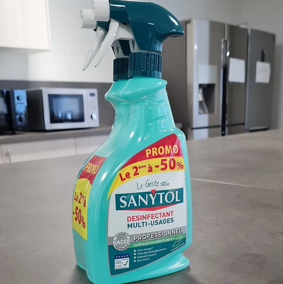 Lot 2 sprays désinfectants multi-usages Sanytol 750ml