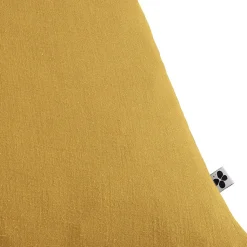 Lot 2 taies d'oreillers 60x60 cm double gaze de coton jaune - PEPA 1