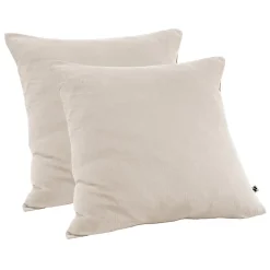 Lot 2 taies d'oreillers 60x60 cm double gaze de coton écru - PEPA 1