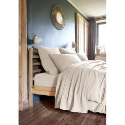 Lot 2 taies d'oreillers 60x60 cm double gaze de coton écru - PEPA 1