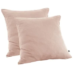 Lot 2 taies d'oreillers 60x60 cm double gaze de coton rose - PEPA 1