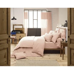 Lot 2 taies d'oreillers 50x70 cm double gaze de coton rose - PEPA 2