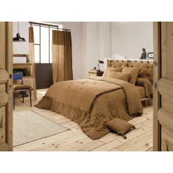 Lot 2 taies d'oreillers 50x70 cm double gaze de coton camel - PEPA 2