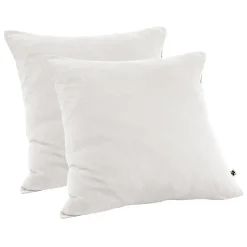 Lot 2 taies d'oreillers 60x60 cm double gaze de coton blanc - PEPA 1
