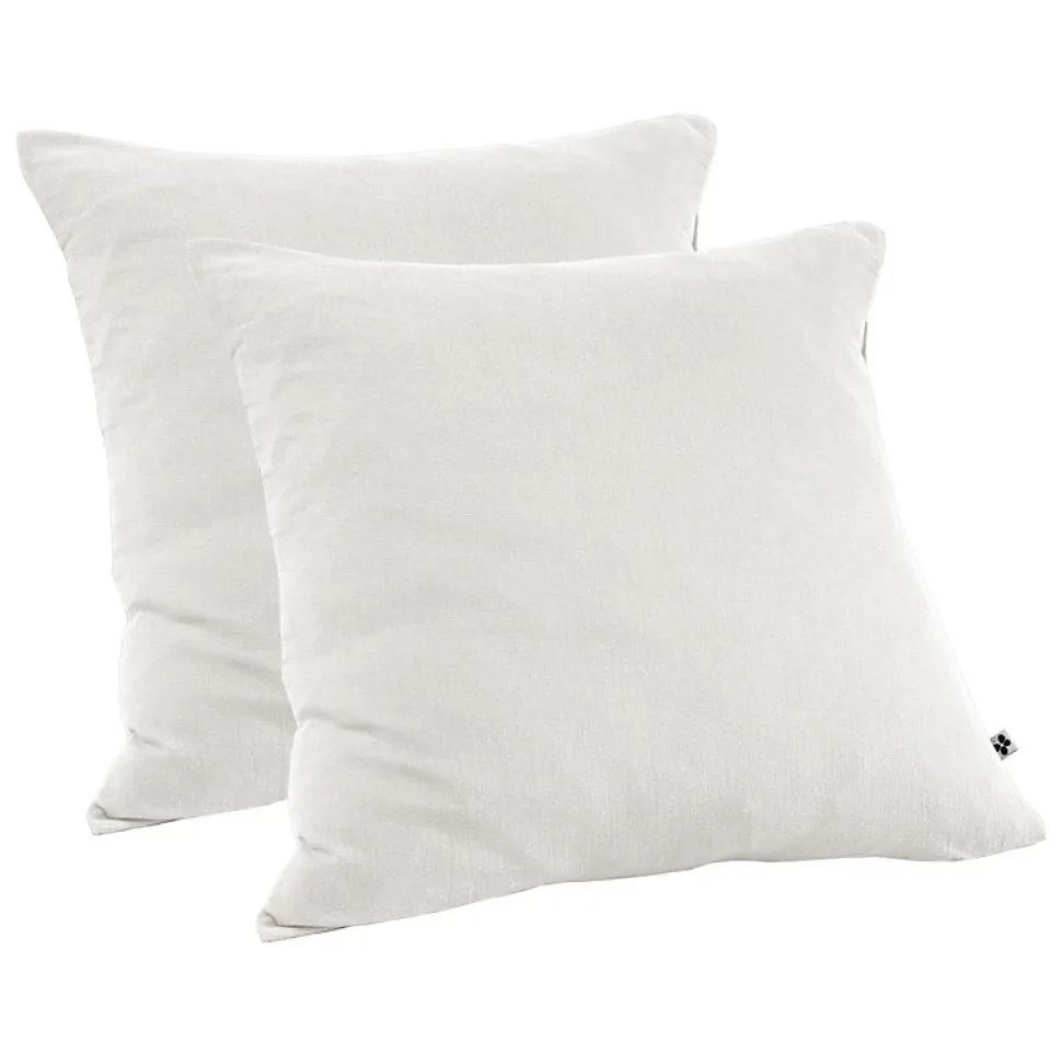 Lot 2 taies d'oreillers 60x60 cm double gaze de coton blanc - PEPA 1