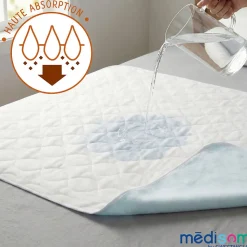 Lot de 2 Alèses Imperméables 90x85 cm - Adulte Sénior - Lavage à 90C - Grande absorption - Oeko-Tex