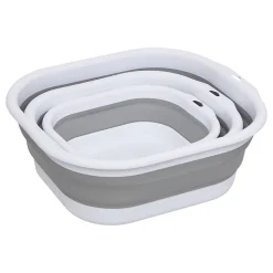 Lot de 3 Bassines Retractable Grises 3+5+10L - Gris- 5five