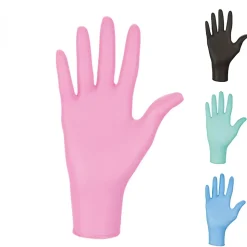 Lot de 2 boites de 100 gants en nitrile jetables - non poudrés - Taille L - Rose - Vivezen