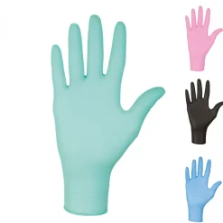 Lot de 5 boites de 100 gants en nitrile jetables - non poudrés - Taille XL - Vert - Vivezen