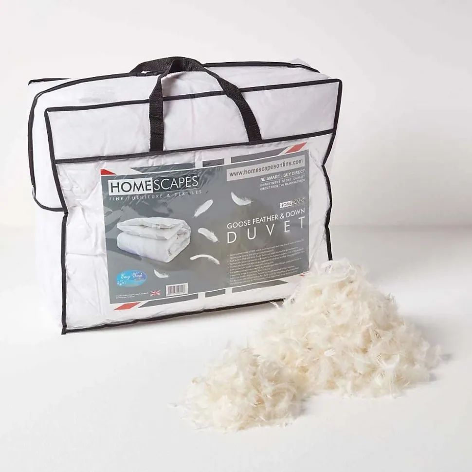 Lot de 2 couettes 4 saisons 260 x 220 cm en duvet et plumes d'oie 9 + 4.5 Tog - HOMESCAPES