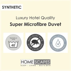 Lot de 2 couettes 4 saisons 260 x 220 cm en microfibre 9 + 4.5 Tog - HOMESCAPES