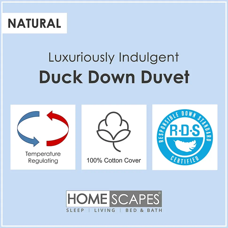 Lot de 2 Couettes de Luxe 4 saisons en duvet de canard 10.5 + 4.5 Tog, 135 x 200 cm - HOMESCAPES