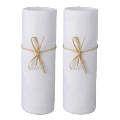 Lot de 2 Draps housse lit bébé 60 x 120 cm / 100% coton / 57 fils/cm² - 1 Blanc + 1 Blanc