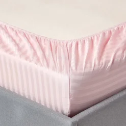 Lot de 2 draps housse lit bébé en coton égyptien 330 fils rose, 60 x 120 cm - HOMESCAPES