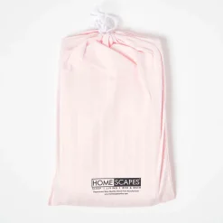Lot de 2 draps housse lit bébé en coton égyptien 330 fils rose, 60 x 120 cm - HOMESCAPES