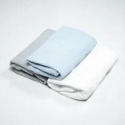 Lot de 3 Draps housses couffin en gaze de coton Uni