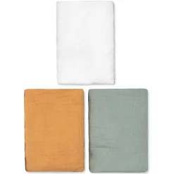 Lot de 3 Draps housses couffin en gaze de coton Tendance