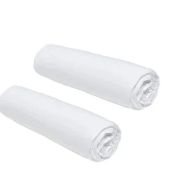 Lot de 2 draps housses TODAY Essential - 140 x 190 cm - 2 personnes - 100% Coton - Craie