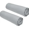 Lot de 2 draps housses TODAY Essential - 160 x 200 cm - 2 personnse 100% Coton - Acier