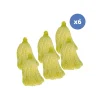 Lot de 6 franges en microfibre jaune