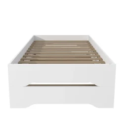 Lot de 2 lits empilables BINGO 90x190 + 2 sommiers / Blanc