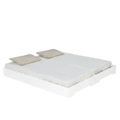 Lot de 2 lits empilables BINGO 90x190 + 2 sommiers / Blanc