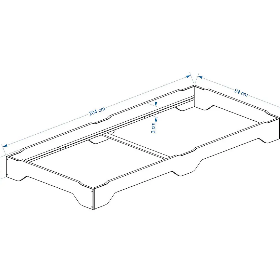 Lot de 2 lits superposables RONNY en pin, 90 x 200 cm, vernis naturel