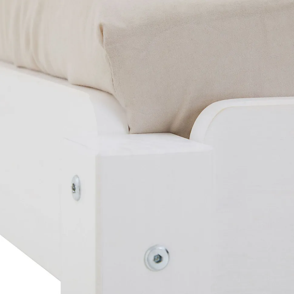 Lot de 2 lits superposables 90x190 cm RINO en pin massif lasuré blanc