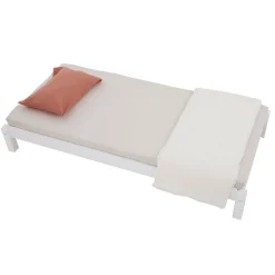 Lot de 2 lits superposables 80x190 cm RINO en pin massif lasuré blanc