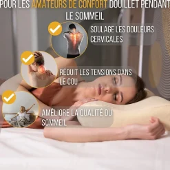 Lot de 2 oreillers - taie d'oreiller en coton - INPHYSIO Confort Plus