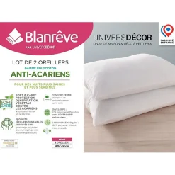 Lot de 2 oreillers 45 x 70 cm Blanrêve Gamme 