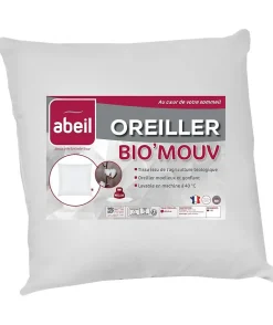 Lot de 2 oreillers anti-acariens - 60 x 60 cm - 100% coton Bio - ABEIL