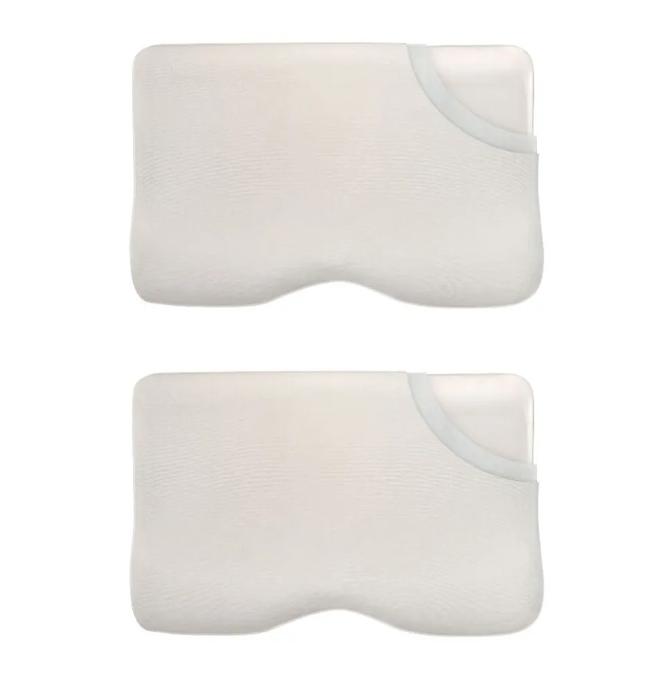 Lot de 2 oreillers avec taies d'oreiller en bambou et taie d'oreiller en coton - INPHYSIO Confort Plus