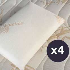 Lot de 4 oreillers Bamboo 40x60 cm Mémoire de forme