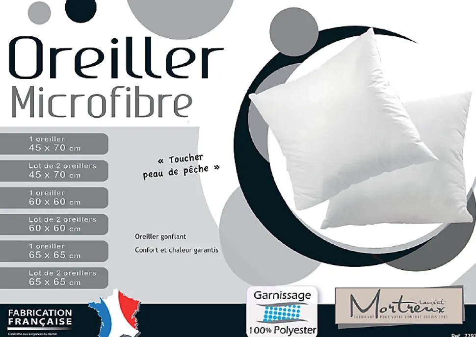 Lot De 2 Oreillers Blancs Maxi Volume - 50 x 70 - 17025