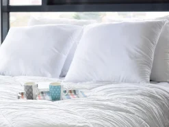 Lot de 4 oreillers câlin 60 x 60 cm - 400 gr - Blanc - TORIVIA