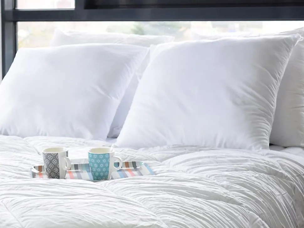 Lot de 4 oreillers câlin 60 x 60 cm - 400 gr - Blanc - TORIVIA