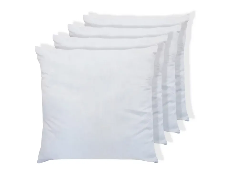 Lot de 4 oreillers câlin 60 x 60 cm - 400 gr - Blanc - TORIVIA