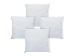 Lot de 4 oreillers câlin 60 x 60 cm - 400 gr - Blanc - TORIVIA