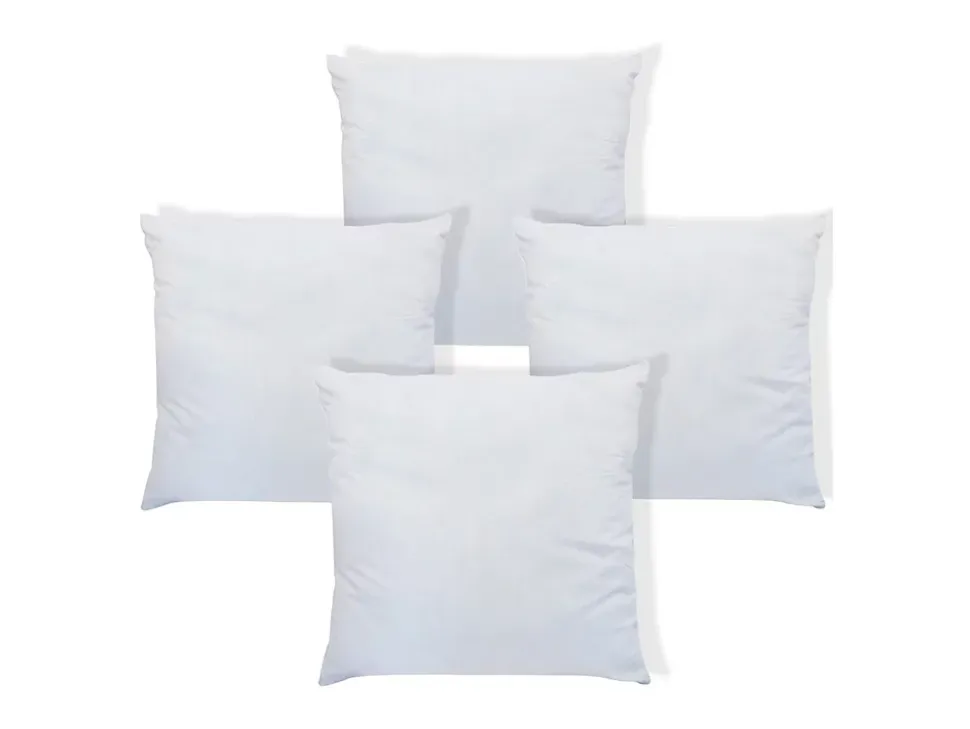 Lot de 4 oreillers câlin 60 x 60 cm - 400 gr - Blanc - TORIVIA