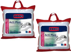 Lot de 2 oreillers DODO anti allergies - 65x65 cm - ACTI PLUS II