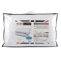 Lot de 2 oreillers en plumes et duvet d'oie, 50 x 75 cm - HOMESCAPES