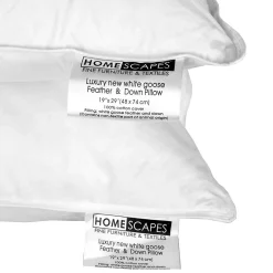 Lot de 2 oreillers en plumes et duvet d'oie, 50 x 75 cm - HOMESCAPES